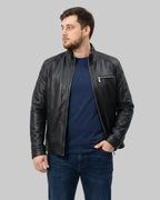 Oversized Racer Jacket leathertex