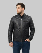 Oversized Racer Jacket leathertex