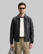 Black Mac Flight Jacket leathertex
