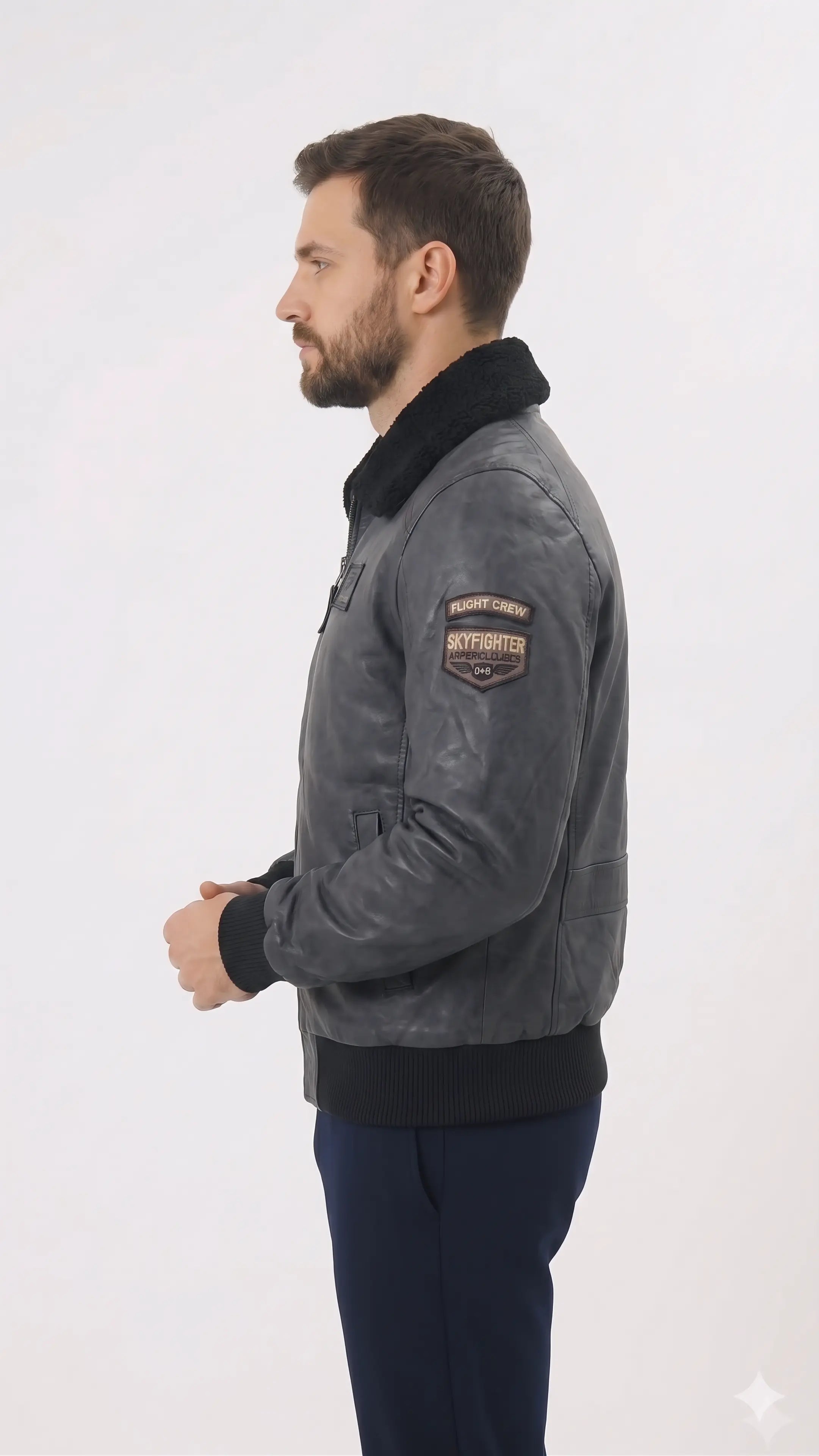 Chicago Antra Grey Jacket leathertex