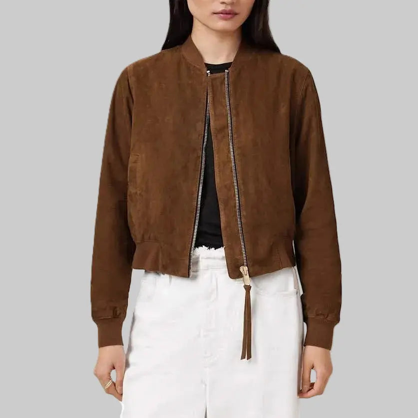 Classic Suede Bomber leathertex