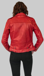 Crimson Biker Jacket leathertex