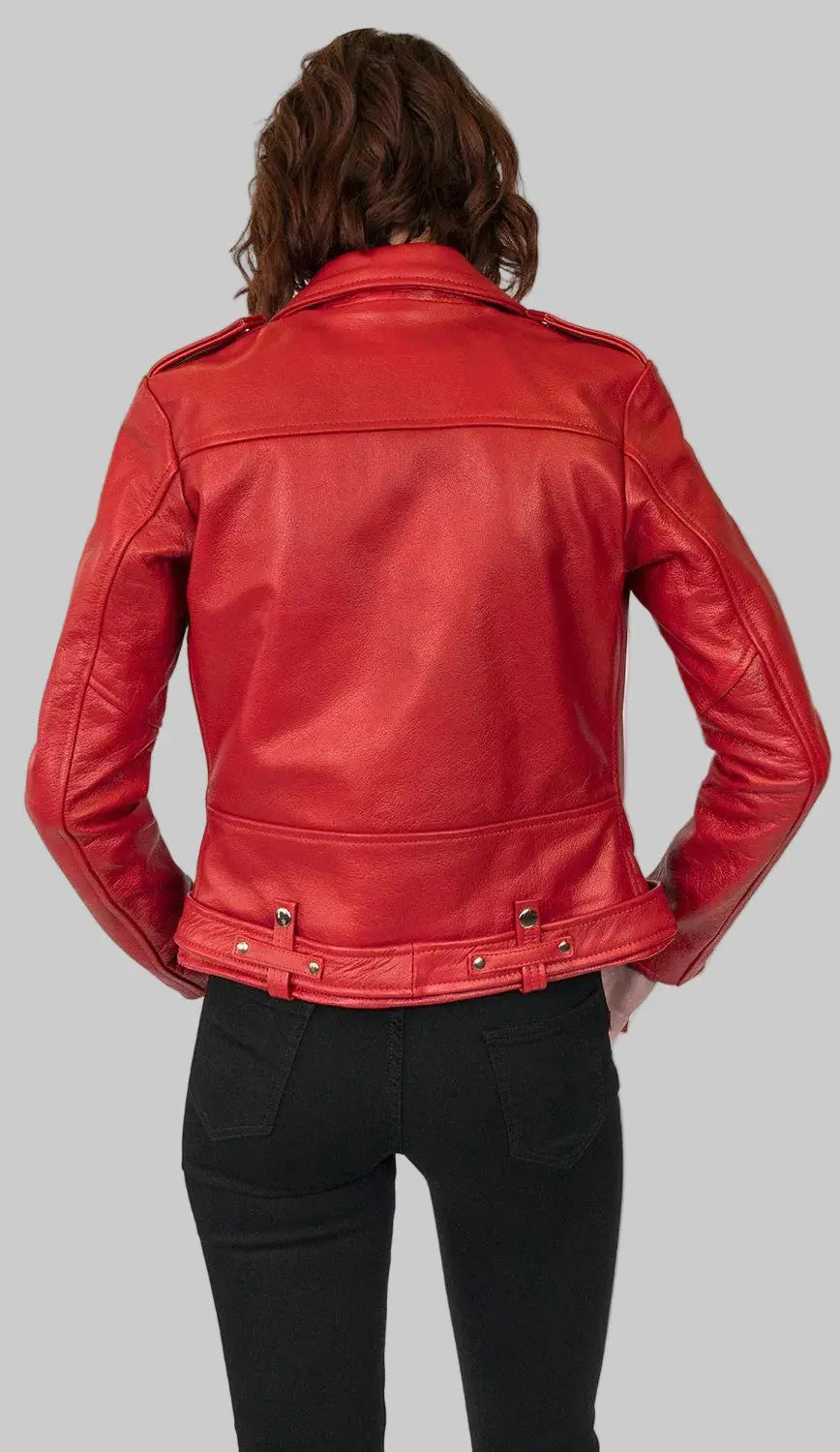 Crimson Biker Jacket leathertex
