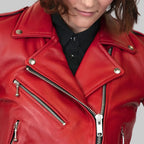 Crimson Biker Jacket leathertex