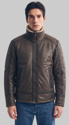 SHEARLING BOMBER  - MORA leathertex