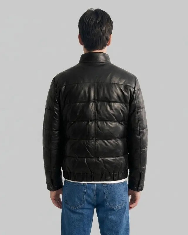 Quilted leather jacket leathertex