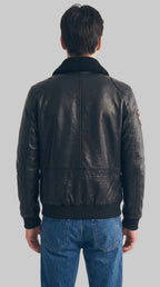 FLIGHT JACKET - BLACK leathertex
