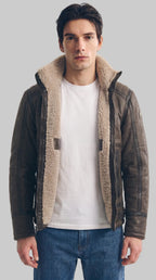 SHEARLING BOMBER  - MORA leathertex