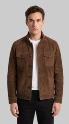 BUTTON UP SUEDE JACKET leathertex