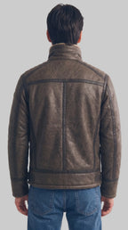 SHEARLING BOMBER  - MORA leathertex