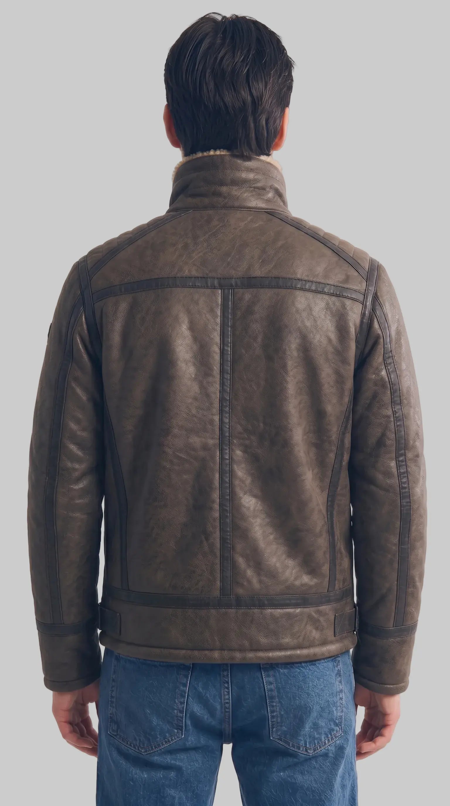 SHEARLING BOMBER  - MORA leathertex