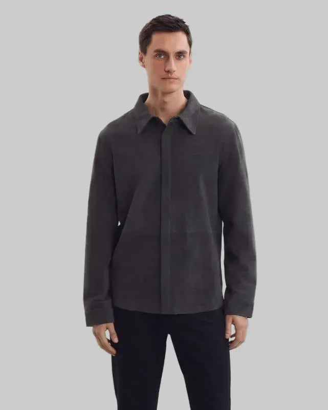 Suede Shirt-Style Jacket leathertex