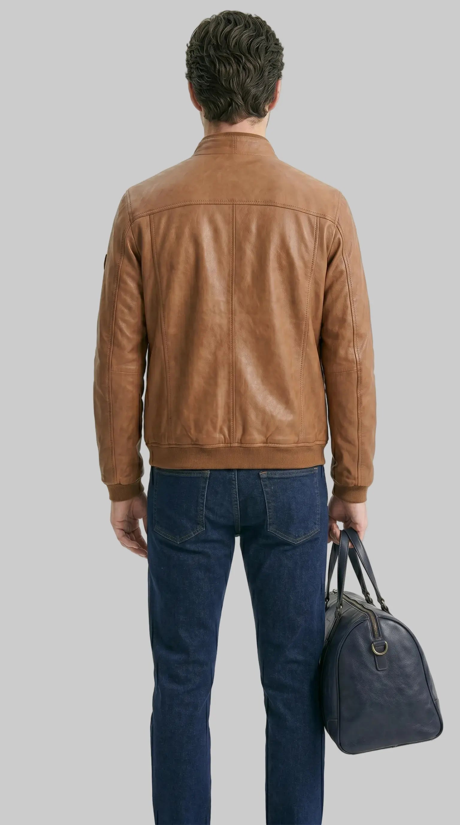 Brown Racer Jacket leathertex