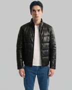 Quilted leather jacket leathertex