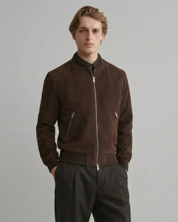 Suede bomber jacket leathertex