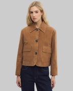Brown Suede blazer leathertex