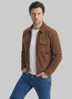 MENS ZIPPER SUEDE JACKET leathertex