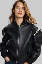 LEATHER BOMBER leathertex
