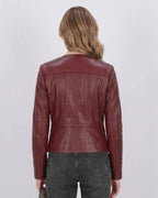women's burgundy leather jacket leathertex