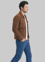 MENS ZIPPER SUEDE JACKET leathertex