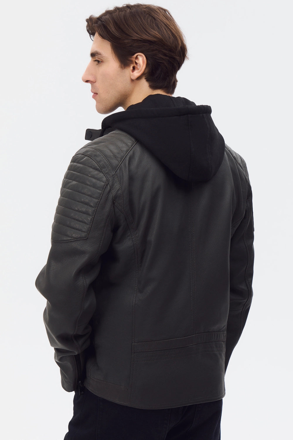 Apex Ribbed Biker Jacket leathertex