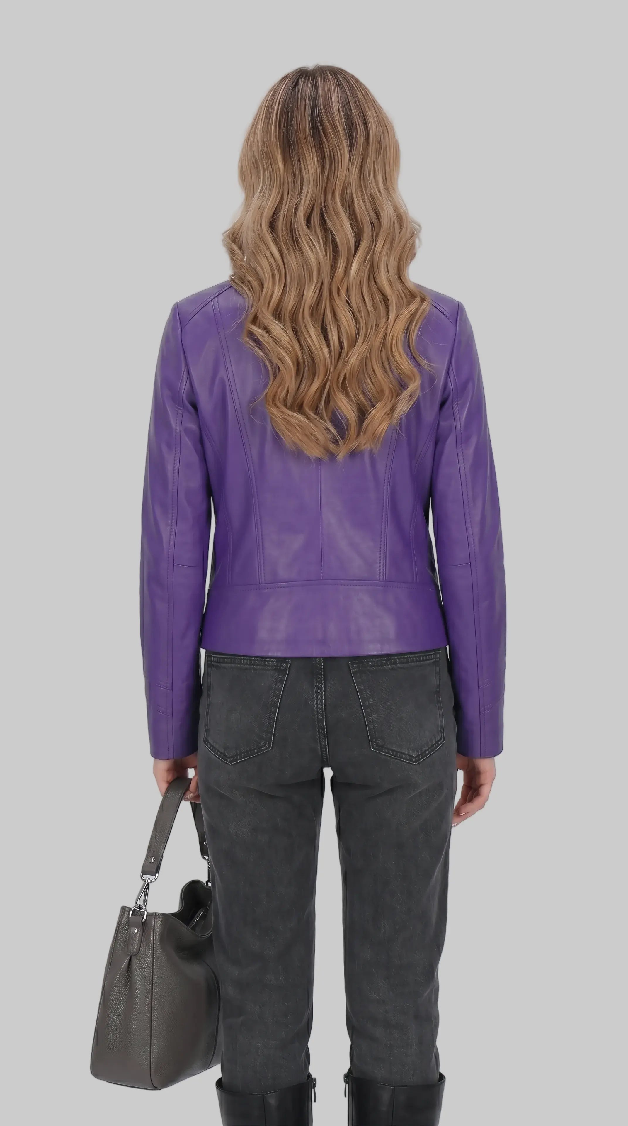 Premium Purple Leather Jacket leathertex