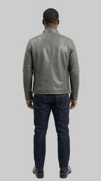 Men's Grey Leather Jackets leathertex