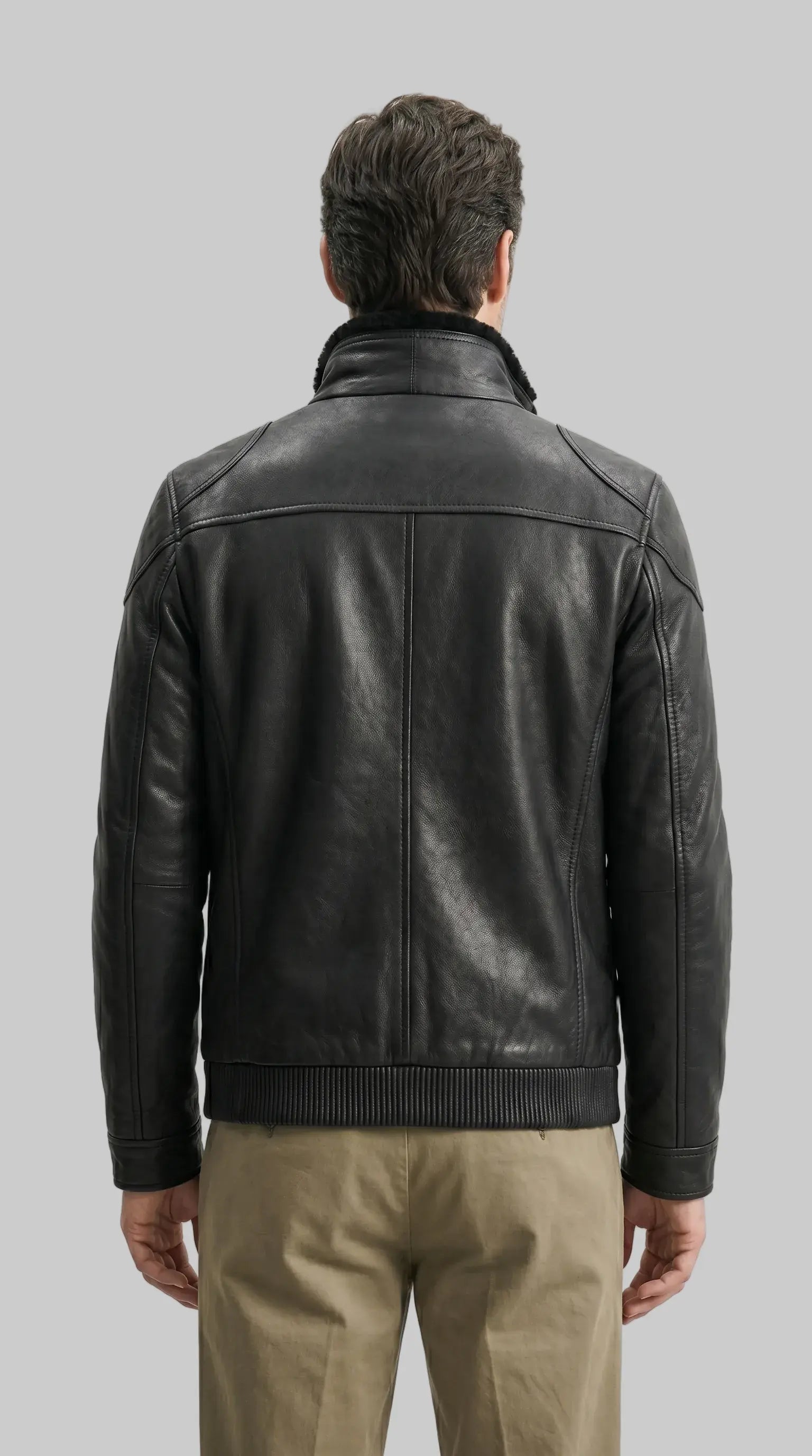 Men's Shearling Bomber leathertex