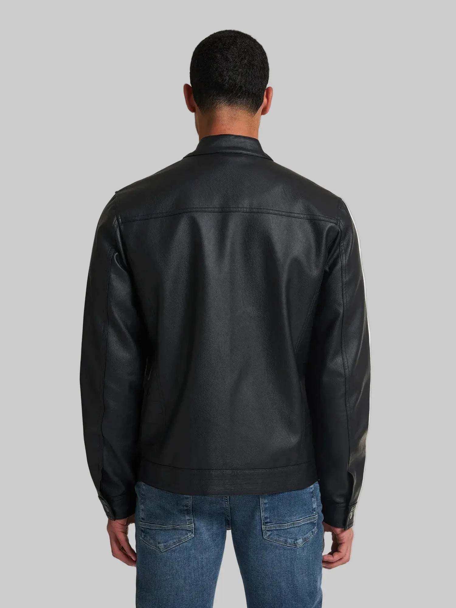 Slim Fit Biker Jacket leathertex