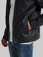 Slim Fit Biker Jacket leathertex
