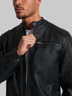 Slim Fit Biker Jacket leathertex