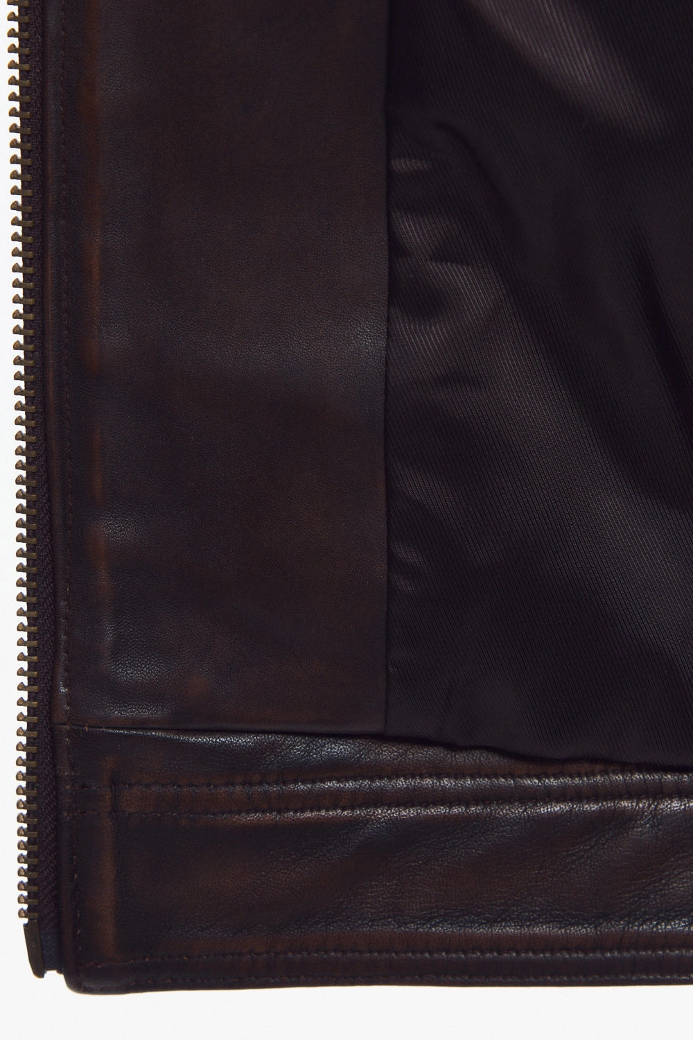 RUSTY BROWN MOTO JACKET leathertex