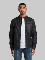 Slim Fit Biker Jacket leathertex