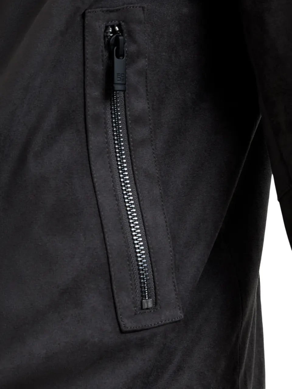 Charcoal Suede Bomber Jacket leathertex