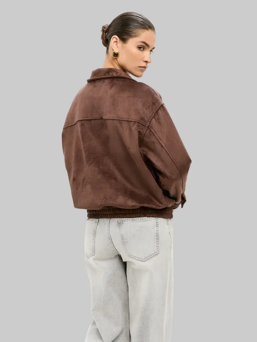 Suede Button-Up Jacket leathertex