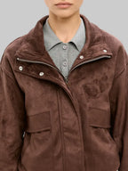 Suede Button-Up Jacket leathertex