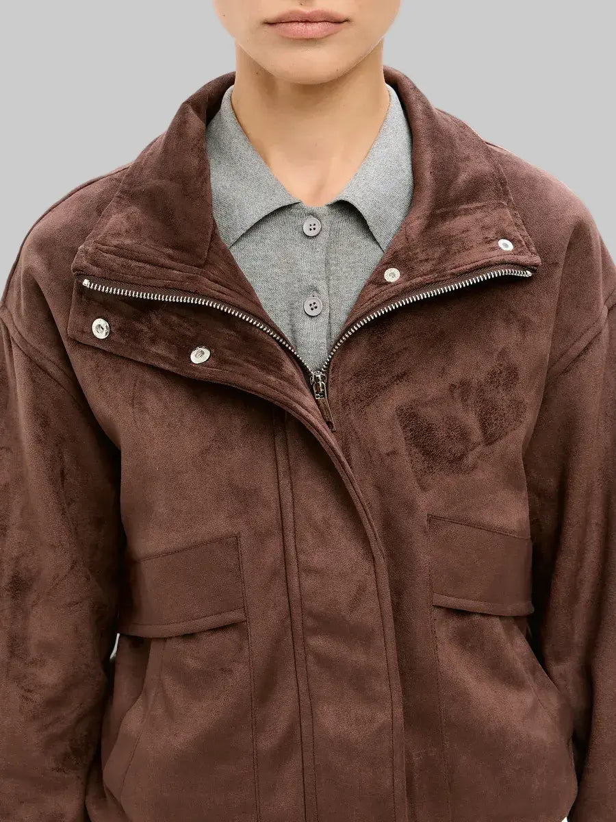 Suede Button-Up Jacket leathertex