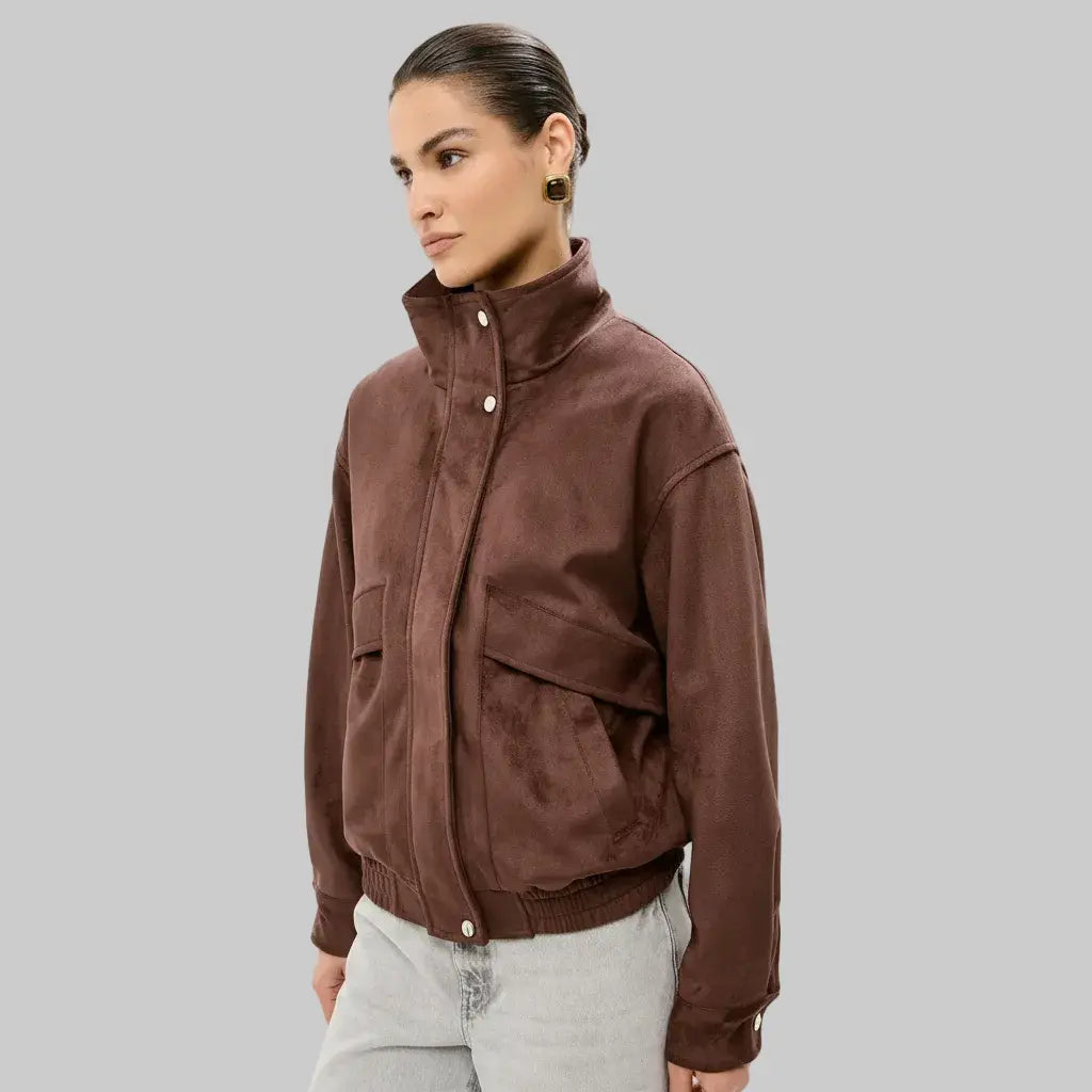 Suede Button-Up Jacket leathertex