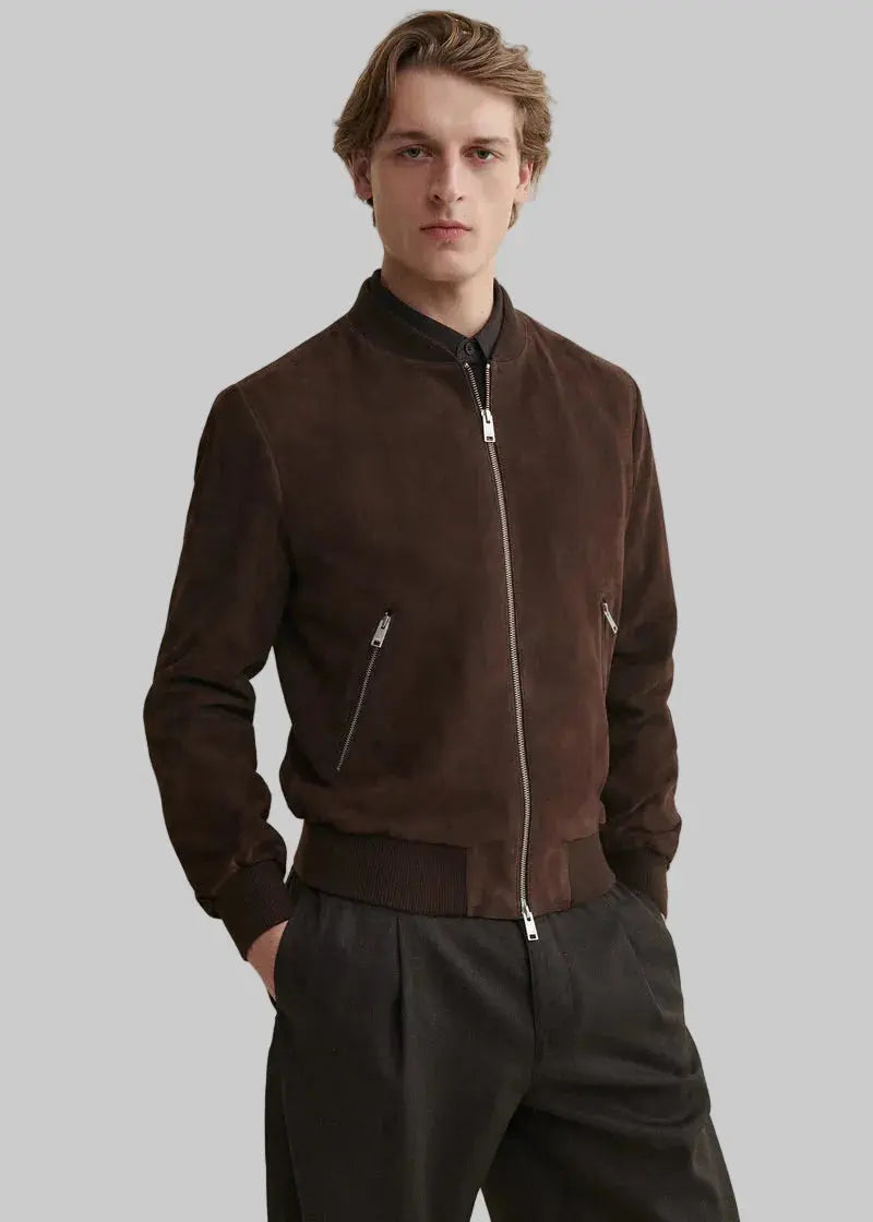 Suede bomber jacket leathertex