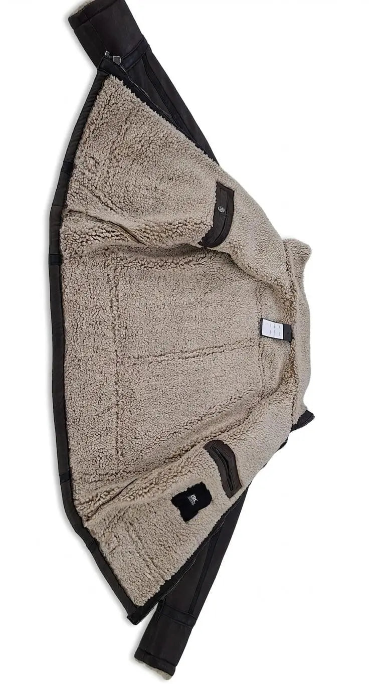 SHEARLING BOMBER  - MORA leathertex