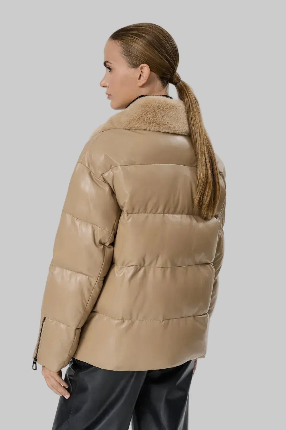 Luxury Puffer Jacket leathertex