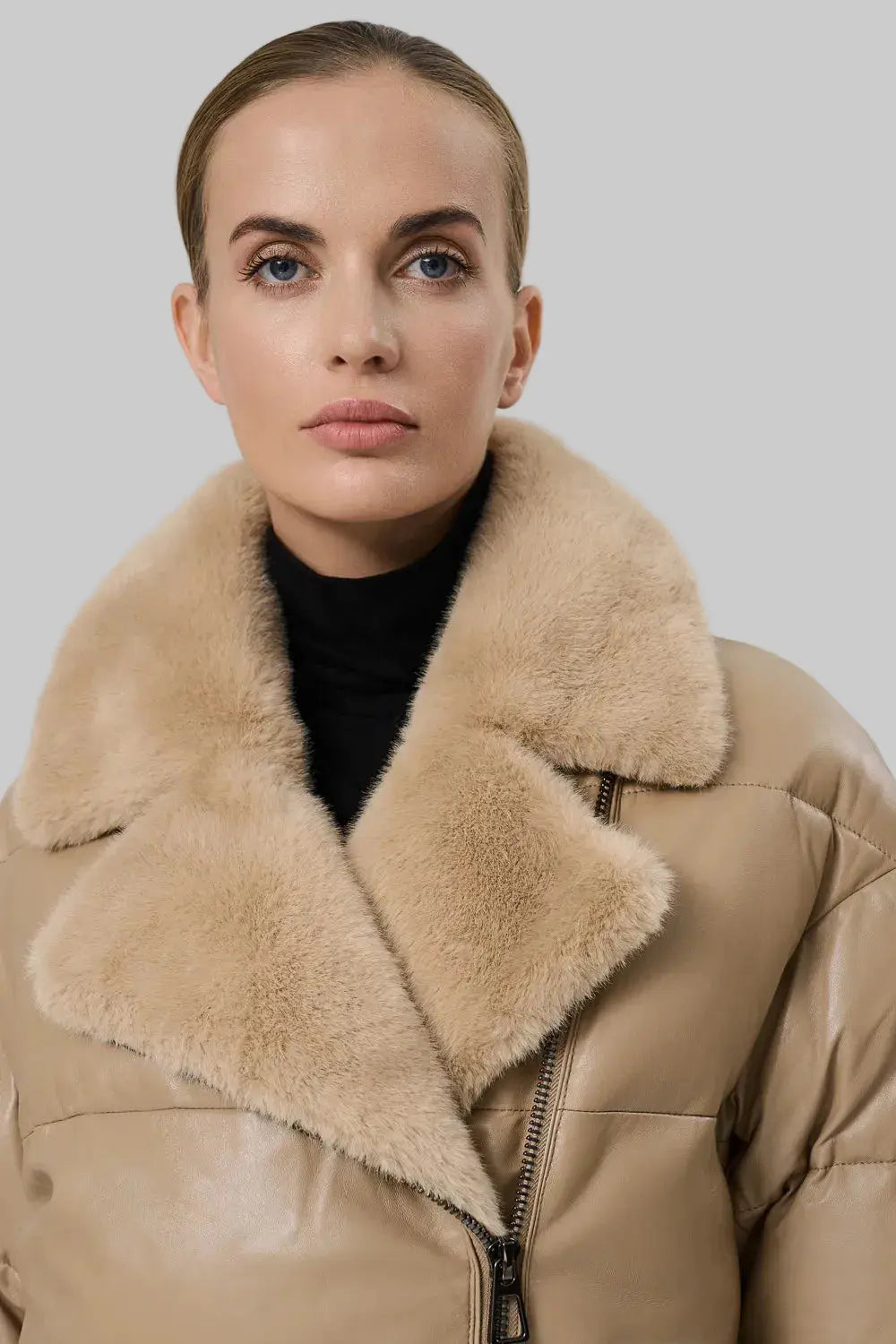Luxury Puffer Jacket leathertex