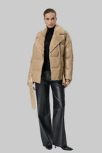 Luxury Puffer Jacket leathertex