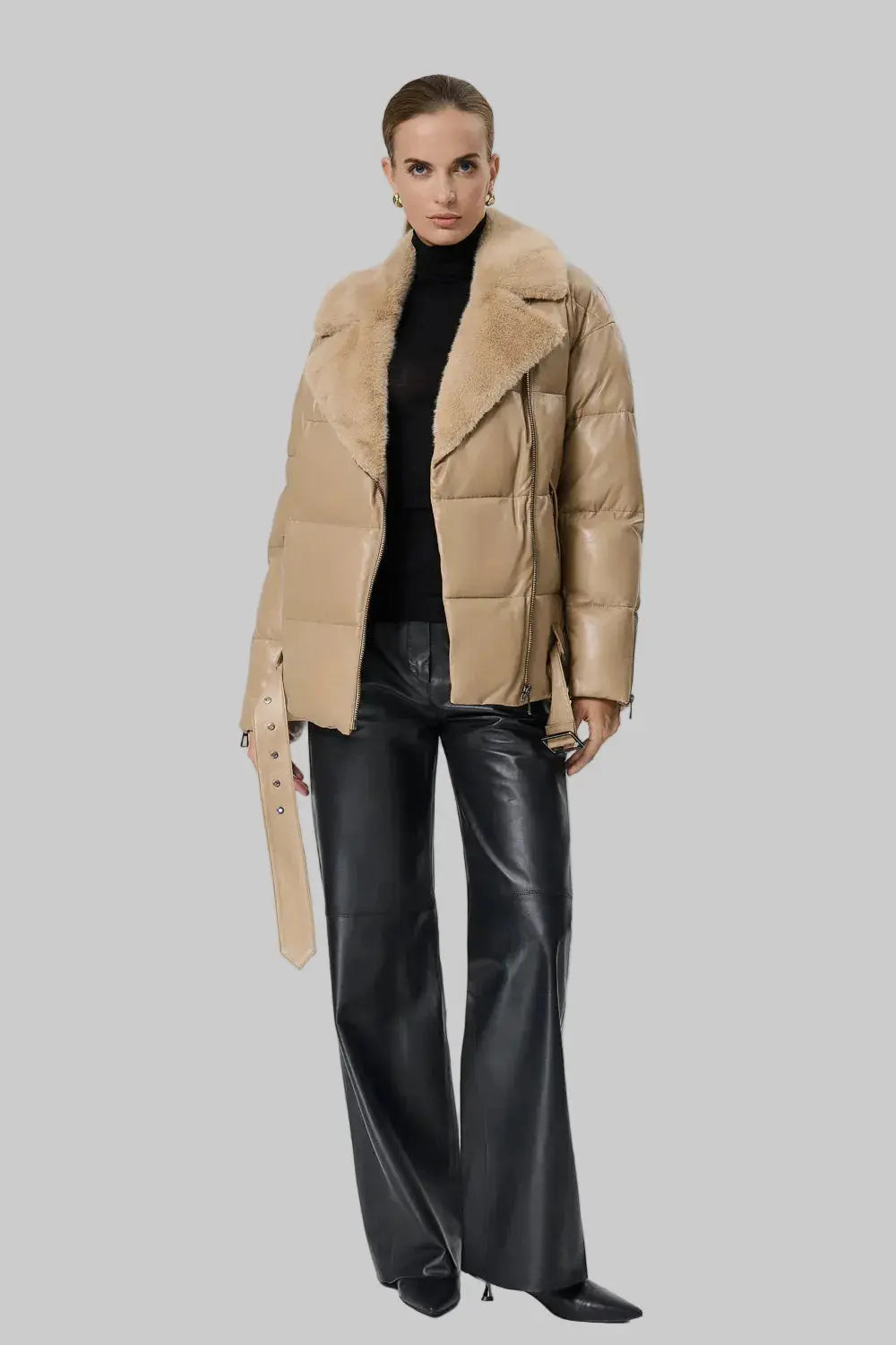 Luxury Puffer Jacket leathertex