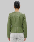 Apple Green Leather Jacket leathertex