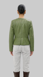 Apple Green Leather Jacket leathertex